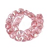 Electroplate Transparent Crackle Glass Beads Strands EGLA-Q135-02A-B07-2