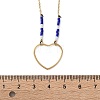 304 Stainless Steel & Blue Glass Beads Pendant Necklaces for Women NJEW-A045-26B-G-5
