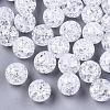 Transparent Crackle Acrylic Round Beads Strands CCG-R002-12mm-01-3