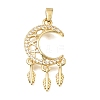 Brass Micro Pave Clear Cubic Zirconia Pendants KK-C263-26A-G-1