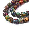 Round Dyed Gemstone Beads Strands G-R251-02D-3