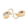 Brass Micro Pave Cubic Zirconia Charms ZIRC-E145-76G-2
