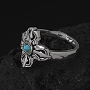 Religious Element Brass with Synthetic Turquoise Rings PW-WG506A7-01-2