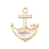 Brass Micro Pave Cubic Zirconia Pendants KK-Q048-09G-1