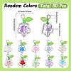 50Pcs Glass Flower Pendants FIND-SC0020-56-2