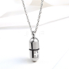 Non-Tarnish Medical Theme Pill Shape Stainless Steel Pendant Necklaces with Cable Chains JS1441-3-1