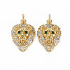 Brass Micro Pave Clear Cubic Zirconia Pendants ZIRC-N039-202-NF-1