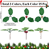 45Pcs Foam & Cloth Artificial Holly Leaves AJEW-SC0031-52B-2