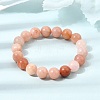 10.5MM Natural Dyed & Heated Chalcedony Round Beaded Stretch Bracelets for Women GG-CBA3F02-14B-1