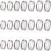 21Pcs 7 Size 201 Stainless Steel Grooved Finger Ring for Women RJEW-DC0001-08-1