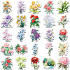 50Pcs Literary Flower Paper Stickers PW-WG66D56-01-5