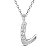 SHEGRACE Rhodium Plated 925 Sterling Silver Initial Pendant Necklaces JN908A-1