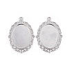 Tibetan Style Oval Alloy Pendant Cabochon Settings X-TIBEP-Q054-44P-RS-1