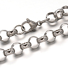 304 Stainless Steel Rolo Chain Necklaces & Bracelets Jewelry Sets SJEW-I021-03B-3