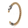 Ion Plating(IP) 304 Stainless Steel Viking Open Cuff Bangles for Men BJEW-U001-04A-G-1