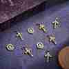 6Pcs Brass Micro Pave Clear Cubic Zirconia Pendants ZIRC-SZ0003-62-3