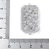 Rack Plating Brass Micro Pave Clear Cubic Zirconia Rectangle Connector Charms KK-A234-035P-02-3