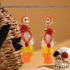 Halloween Alloy & Acrylic & Resin & Glass & Cotton Cord Tassel Dangle Earrings FS-WGA02EE-11-1