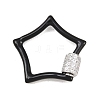 Star Brass Micro Pave Clear Cubic Zirconia Screw Carabiner Clasps KK-B167-01C-P-2