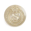 Golden Tone Crown Initial Wax Seal Brass Stamp Heads AJEW-A065-01S-1