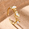 Flower Brass Open Cuff Rings for Women LS-RJEW-G341-01G-1