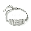 Cubic Zirconia Oval Link Bracelet with 304 Stainless Steel Chains BJEW-Q775-02P-2