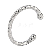 Non-Tarnish 304 Stainless Steel Open Cuff Textured Bangles for Women BJEW-G706-02P-1