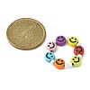 5Pcs 5 Style Smiling Face Acrylic & Glass Seed Stretch Rings Set RJEW-TA00071-3