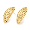 Rack Plating Brass Bean with Star Stud Earrings EJEW-Q773-01G-1