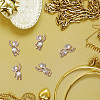 DELORIGIN 6Pcs Brass Cubic Zirconia Charms KK-DR0001-09-7