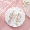 Natural Rose Quartz Chips Dangle Earrings EJEW-JE05266-03-3