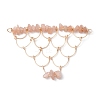 Natural Moonstone Chip Copper Wire Wrapped Connector Charms PALLOY-JF03030-03-1