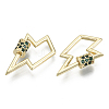 Brass Micro Pave Cubic Zirconia Screw Carabiner Lock Charms LS-KK-R136-067B-NF-2