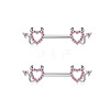 Brass Pink Cubic Zirconia Nipple Rings WG88A97-04-1