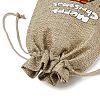 Christmas Printed Burlap Packing Pouches Drawstring Bags ABAG-Q053-02B-09-4