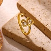 Brass Micro Pave Cubic Zirconia Cuff Open Rings for Women RJEW-F217-07G-1