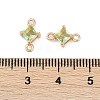 Brass Pave Glass Rhombus Links Connector Charms GLAA-Q088-001I-3