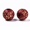 Painted Natural Wood Beads WOOD-T021-53B-08-2
