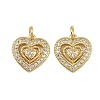 Brass Micro Pave Cubic Zirconia Pendants ZIRC-I367-11G-06-1