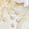 5Pcs Electroplated Natural Keshi Pearl Teardrop Pendants PEAR-HS0001-21-3
