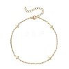 304 Stainless Steel Cross Link Anklets AJEW-AN00722-02-4