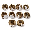 5Pcs 5 Styles Gourd Grass with Opaque Resin Napkin Rings AJEW-PH01702-1