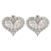 Cubic Zirconia Heart Stud Earrings EJEW-I304-17P-2