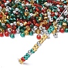 4 Colors Christmas 6/0 Glass Round Seed Beads SEED-X0058-05-3