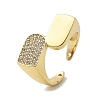 Brass Micro Pave Cubic Zirconia Cuff Rings for Women RJEW-P129-03G-2