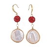 Natural Baroque Pearl Keshi Pearl Dangle Earrings EJEW-JE03907-02-3