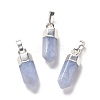 Natural Blue Lace Agate Pointed Pendants G-G737-08G-S-1