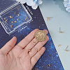 12Pcs Crescent Moon Brass Micro Pave Clear Cubic Zirconia Stud Earring Findings KK-BBC0009-89-3