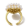 Rack Plating Brass Micro Pave Pearl Rings RJEW-R315-02A-G-2