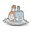 Bottle & Word Friends Forever Through Thick and Gin Enamel Pins JEWB-P020-B02-1